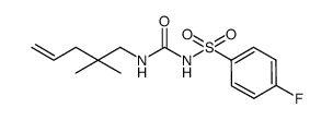 4-fluoro-N-(2,2-dimethylpent-4-enylcarbamoyl)benzenesulfonamide结构式
