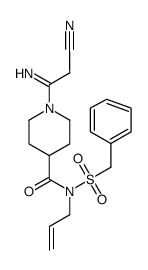 N-allyl-N-(benzylsulfonyl)-1-(2-cyanoethanimidoyl)-piperidine-4-carboxamide Structure