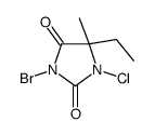 3-bromo-1-chloro-5-ethyl-5-methylimidazolidine-2,4-dione结构式