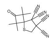 1,1,3,3-tetramethyl-2-oxo-5-thiaspiro[3.4]octane-7,7,8,8-tetracarbonitrile结构式