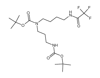 N,N-bis(tert-butoxycarbonyl)-N-(trifluoroacetyl)-spermidine结构式