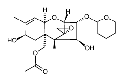 3α-(2-tetrahydropyranyloxy)-15-acetoxyscirpen-4β,8β-diol结构式