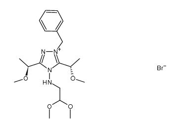 1-benzyl-4-[(2,2-dimethoxyethyl)amino]-3,5-bis[(1S)-1-methoxyethyl]-4H-1,2,4-triazol-1-ium bromide结构式
