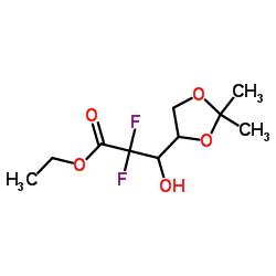 ETHYL 3-(2,2-DIMETHYL-1,3-DIOXOLAN-4-YL)-2,2-DIFLUORO-3-HYDROXYPROPANOATE结构式