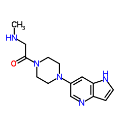 2-(Methylamino)-1-[4-(1H-pyrrolo[3,2-b]pyridin-6-yl)-1-piperazinyl]ethanone结构式