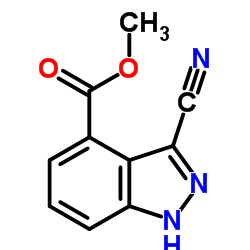 Methyl 3-cyano-1H-indazole-4-carboxylate结构式