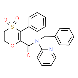 N-benzyl-3-phenyl-N-(pyridin-2-yl)-5,6-dihydro-1,4-oxathiine-2-carboxamide 4,4-dioxide结构式