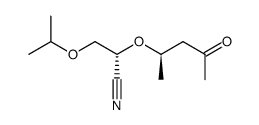 (R)-3-isopropoxy-2-(((R)-4-oxopentan-2-yl)oxy)propanenitrile结构式