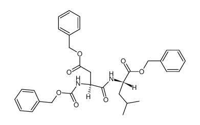 N-(O-benzyl-N-benzyloxycarbonyl-L-α-aspartyl)-L-leucine benzyl ester Structure