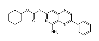 cyclohexyl (5-amino-3-phenylpyrido[3,4-b]pyrazin-7-yl)carbamate结构式