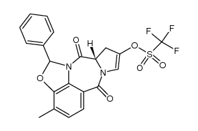 (9aS)-3-methyl-6,10-dioxo-1-phenyl-6,9,9a,10-tetrahydro-1H-2-oxa-6a,10a-diazabenzo[cd]cyclopenta[g]azulen-8-yl trifluoromethanesulfonate结构式