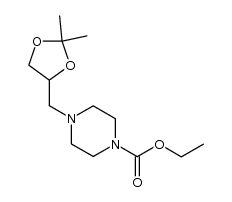 ethyl 4-[(2,2-dimethyl-1,3-dioxolan-4-yl)methyl]piperazine-1-carboxylate结构式