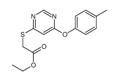 ethyl 2-[6-(4-methylphenoxy)pyrimidin-4-yl]sulfanylacetate结构式