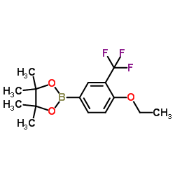 2-(4-ethoxy-3-(trifluoromethyl)phenyl)-4,4,5,5-tetramethyl-1,3,2-dioxaborolane结构式
