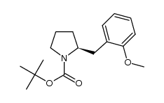 (S)-(+)-tert-butyl 2-(2-methoxybenzyl)pyrrolidine-1-carboxylate结构式