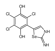 2-(2-amino-1,3-selenazol-5-yl)-3,5,6-trichlorobenzene-1,4-diol Structure