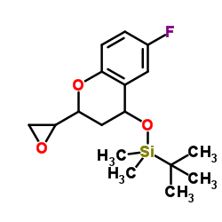 4-tert-Butyldimethylsilyloxy-6-fluoro-2-oxiranyl-3,4-dihydro-2H-1-benzopyran (Mixture of Diastereomers)结构式