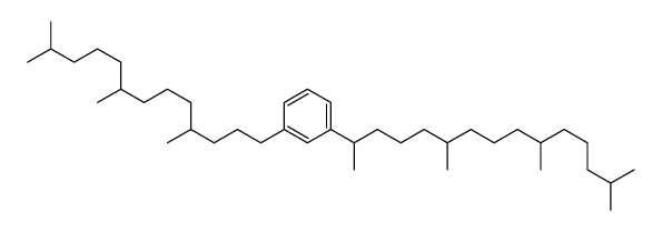 1-(6,10,14-trimethylpentadecan-2-yl)-3-(4,8,12-trimethyltridecyl)benzene结构式
