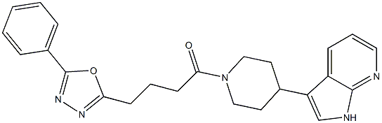 1-Butanone, 4-(5-phenyl-1,3,4-oxadiazol-2-yl)-1-[4-(1H-pyrrolo[2,3-b]pyridin-3-yl)-1-piperidinyl]- Structure