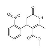 methyl 1,4,5,6-tetrahydro-2-methyl-4-(2-nitrophenyl)-6-oxo-pyridine-3-carboxylate Structure