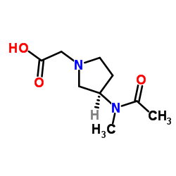 {(3R)-3-[Acetyl(methyl)amino]-1-pyrrolidinyl}acetic acid Structure
