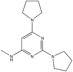 N-methyl-2,6-di(pyrrolidin-1-yl)pyrimidin-4-amine结构式