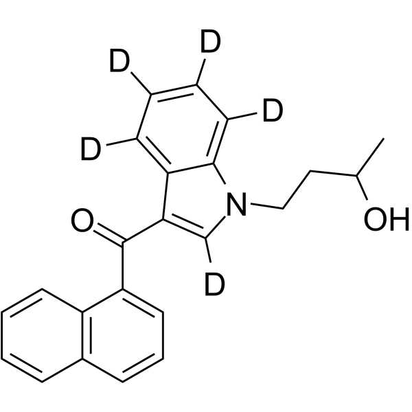 (±)-JWH 073 N-(3-hydroxybutyl) metabolite-d5结构式