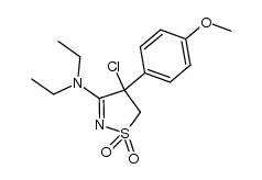 4-chloro-3-diethylamino-4-(4-methoxyphenyl)-4,5-dihydroisothiazole-1,1-dioxide结构式