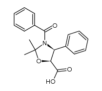 (4S,5S)-3-benzoyl-2,2-dimethyl-4-phenyl-1,3-oxazolidine-5-carboxylic acid结构式