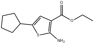 2-Amino-5-cyclopentyl-thiophene-3-carboxylic acid ethyl ester结构式