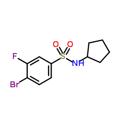 4-Bromo-N-cyclopentyl-3-fluorobenzenesulfonamide结构式