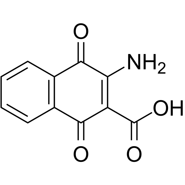 2-Amino-3-carboxy-1,4-naphthoquinone structure
