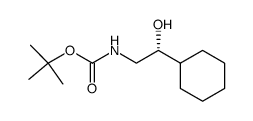 (2R)-(-)-1-tert-butoxycarbonylamino-2-cyclohexylethan-2-ol结构式