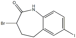 3-Bromo-7-iodo-1,3,4,5-tetrahydro-benzo[b]azepin-2-one结构式