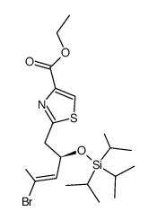 ethyl (R,E)-2-(4-bromo-2-((triisopropylsilyl)oxy)pent-3-en-1-yl)thiazole-4-carboxylate Structure