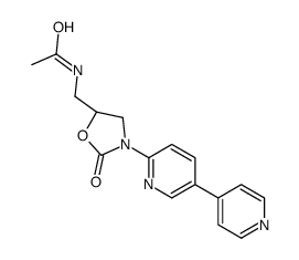 N-[[(5S)-2-oxo-3-(5-pyridin-4-ylpyridin-2-yl)-1,3-oxazolidin-5-yl]methyl]acetamide Structure