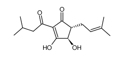 (4R)-3,4α-Dihydroxy-5β-(3-methyl-2-butenyl)-2-(3-methyl-1-oxobutyl)-2-cyclopenten-1-one结构式