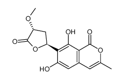 6,8-Dihydroxy-3-methyl-7-[(2S,4R)-tetrahydro-4-methoxy-5-oxofuran-2-yl]-1H-2-benzopyran-1-one结构式