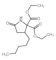 2,2-Pyrrolidinedicarboxylicacid, 5-oxo-3-pentyl-, 2,2-diethyl ester结构式