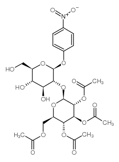4-Nitrophenyl 2-O-(2,3,4,6-Tetra-O-acetyl-β-D-glucopyranosyl)-β-D-glucopyranoside Structure