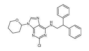 2-chloro-N-(2,2-diphenylethyl)-9-(oxan-2-yl)purin-6-amine Structure