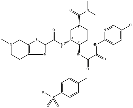 N1-(5-chloropyridin-2-yl)-N2-((1R,2R,4R)-4-(dimethylcarbamoyl)-2-(5-methyl-4,5,6,7-tetrahydrothiazolo[5,4-c]pyridine-2-carboxamido)cyclohexyl)oxalamide 4-methylbenzenesulfonate picture