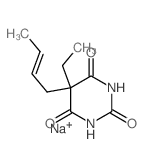 2,4,6(1H,3H,5H)-Pyrimidinetrione,5-(2-buten-1-yl)-5-ethyl-, sodium salt (1:1) Structure