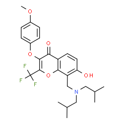 8-[(Diisobutylamino)methyl]-7-hydroxy-3-(4-methoxyphenoxy)-2-(trifluoromethyl)-4H-chromen-4-one picture