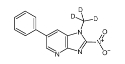 2-nitro-6-phenyl-1-(trideuteriomethyl)imidazo[4,5-b]pyridine结构式