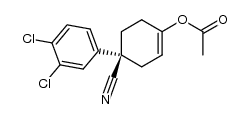 (S)-4-Cyano-4-(3',4'-dichlorophenyl)cyclohex-1-enyl acetate结构式