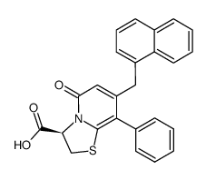 (R)-7-Naphthalen-1-ylmethyl-5-oxo-8-phenyl-2,3-dihydro-5H-thiazolo[3,2-a]pyridine-3-carboxylic acid Structure