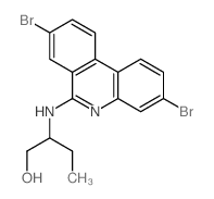 1-Butanol,2-[(3,8-dibromo-6-phenanthridinyl)amino]-结构式