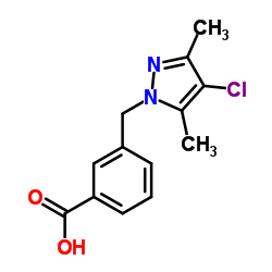 3-(4-CHLORO-3,5-DIMETHYL-PYRAZOL-1-YLMETHYL)-BENZOIC ACID structure