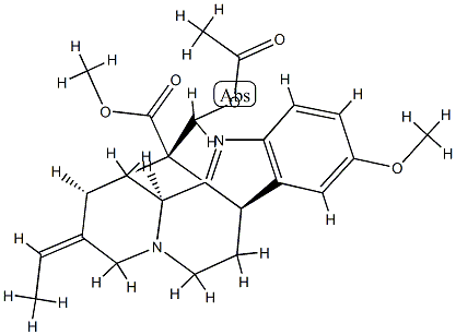 (16R)-17-Acetyloxy-10-methoxyakuammilan-16-carboxylic acid methyl ester结构式